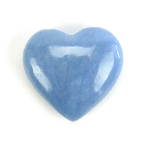 A highly polished bright blue carved heart