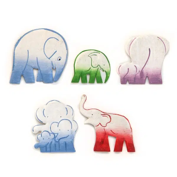 These are all of the elephant Ellie pooh magnets, they come in red, purple, blue, and green