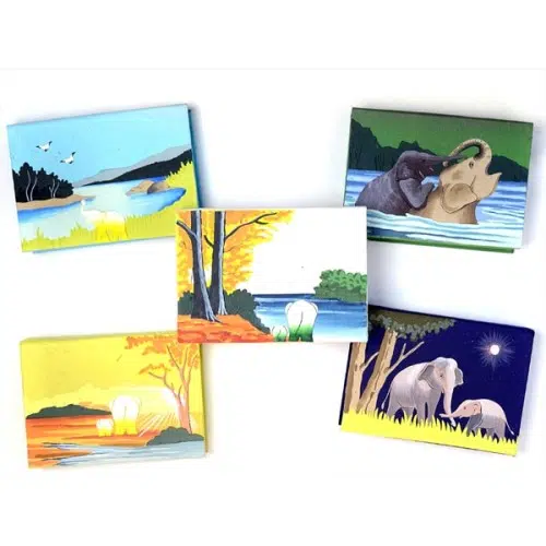 Boxed Stationery Kit with assorted elephant theme covers