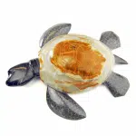 A small size turtle, made out of marble/onyx/