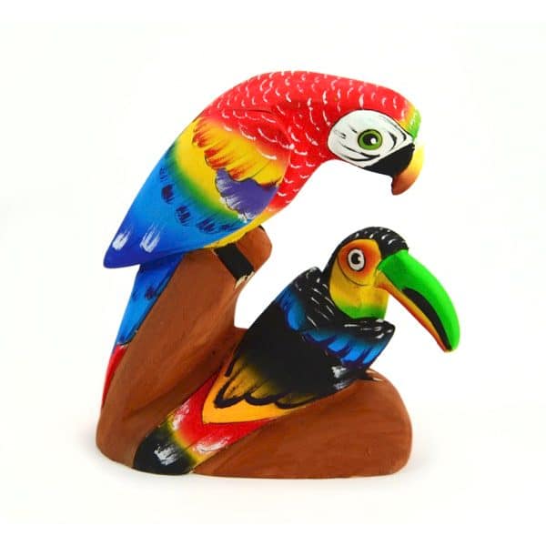 Balsa Parrot looking at a different parrot