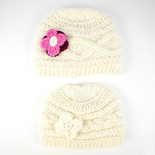 Knit Flower Hats