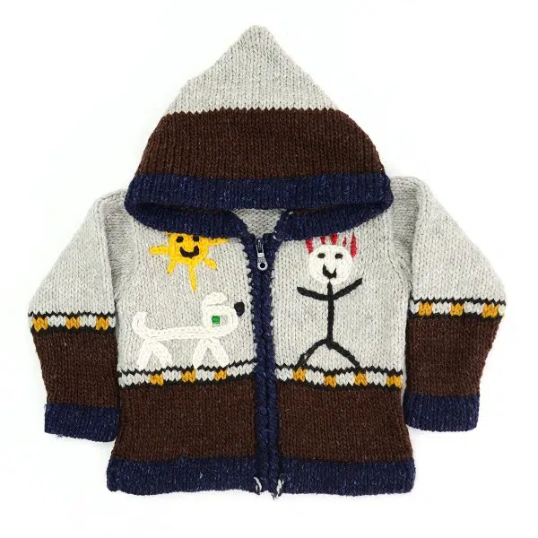 stick man sweater comes in two different colors this is the brown