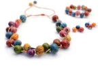 A picture ofthe fiesta set, a colorful pambil beads are braided together.