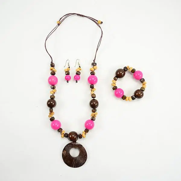 A picture of the colored tagua gum balls, these are naturally colored. And come in a three piece set.