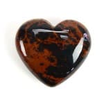 A highly polished, mahogany obsidian, carved heart