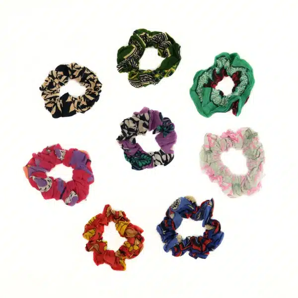 Colorful Recycled Fabric Scrunchies - Image 5