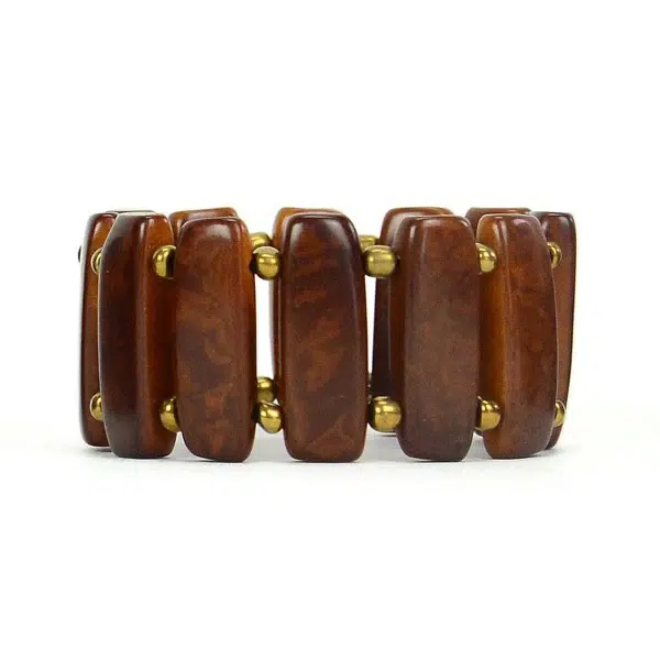 A Brown colored bracelet that is approximately 1.25" tall.