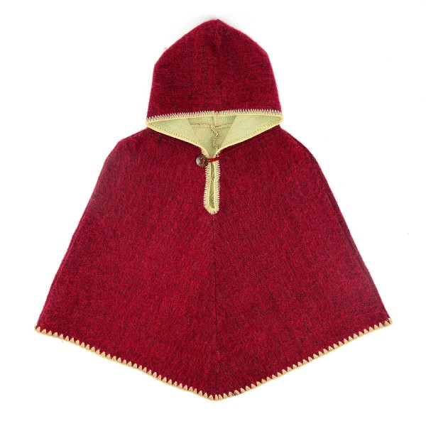 A kids poncho that comes in the color of red