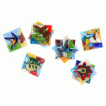 A top down shot of a bunch of different fused glass dish