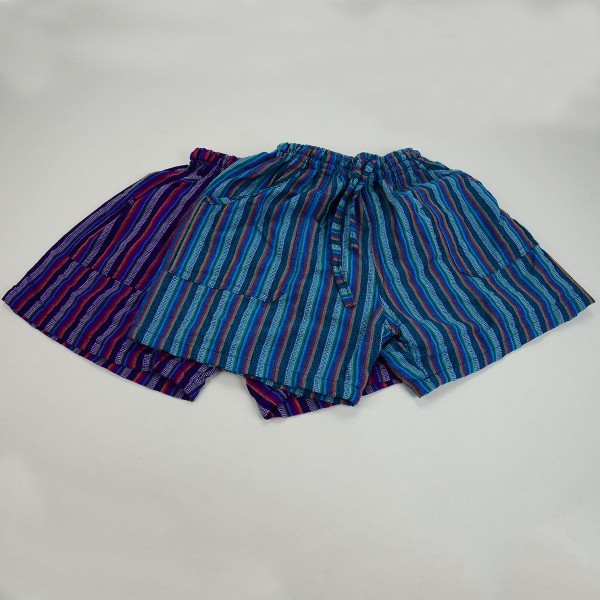 colorful striped shorts, they come in a bundle of two and come in two colors