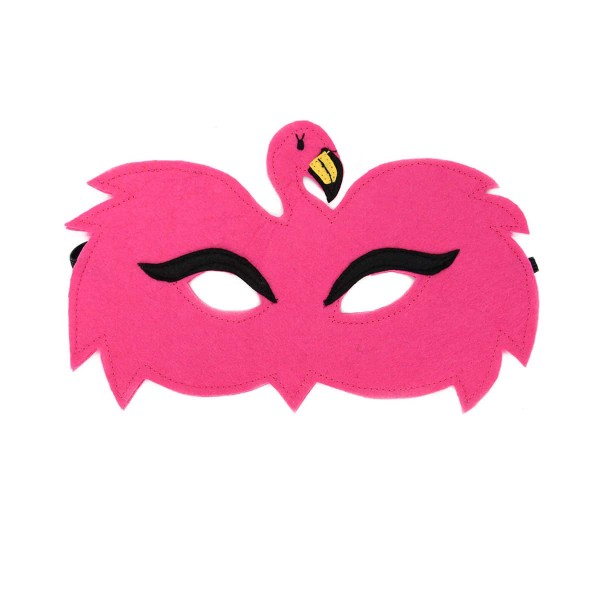 A felt play mask of a flamingo