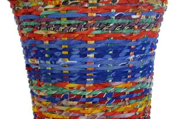 A super close up picture of this brightly colored basket