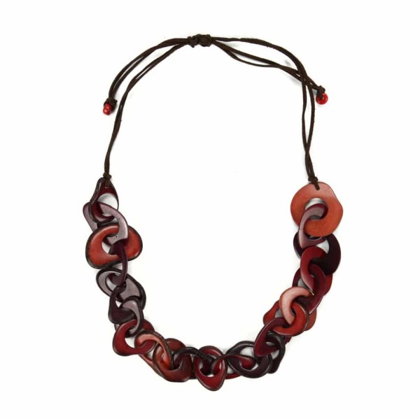 A picture of the red cadena necklace