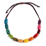 A close up picture of the multi facet necklace.