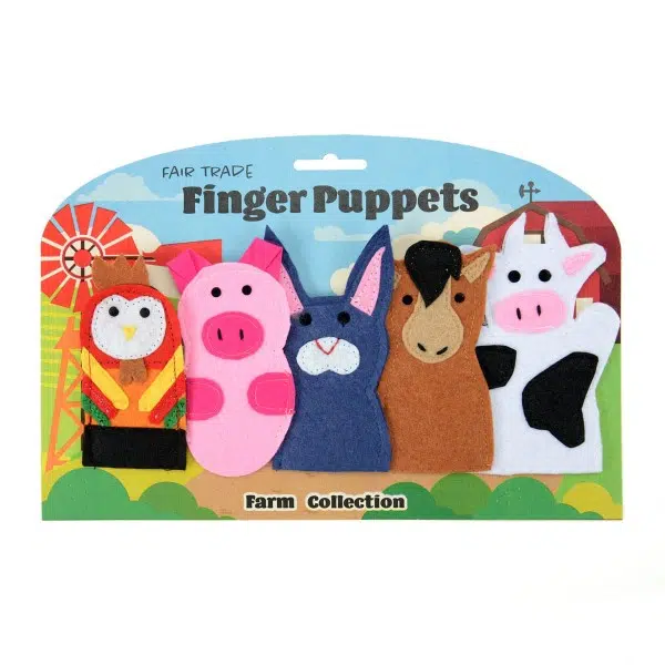 The farm collection of the felt finger puppet set