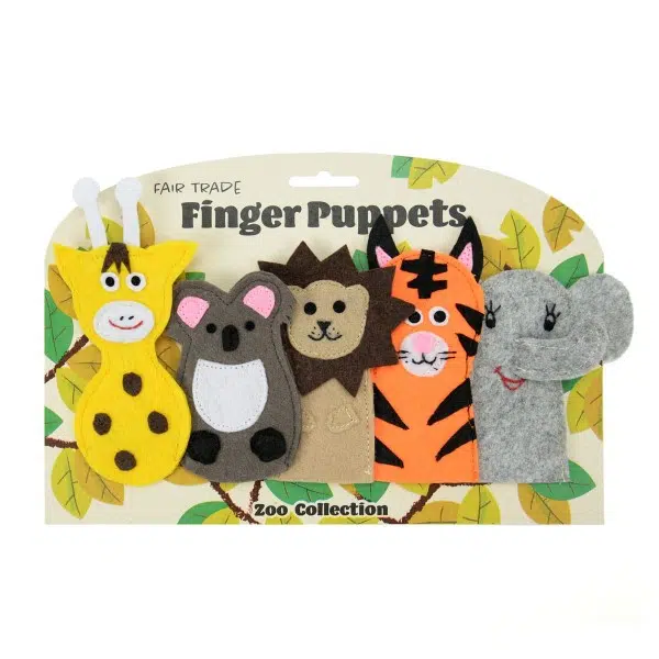 The zoo collection of the felt finger puppet set