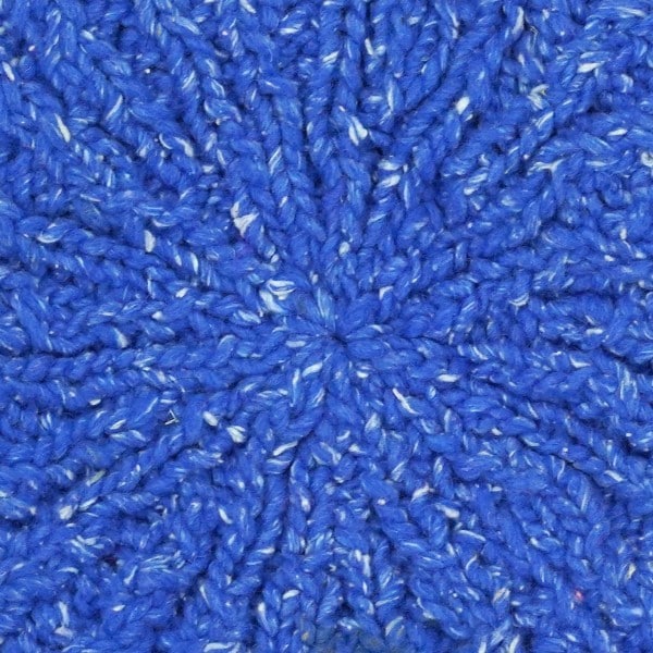A close up of the fabric for the winter beret, this is the blue fabric