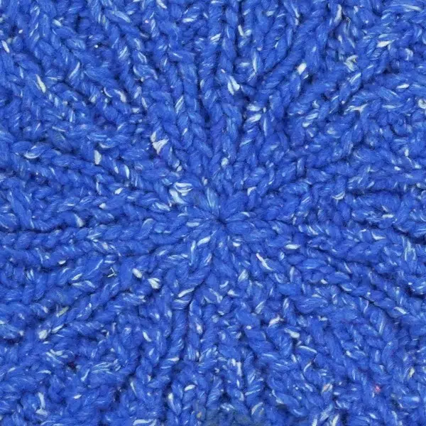 A close up of the fabric for the winter beret, this is the blue fabric