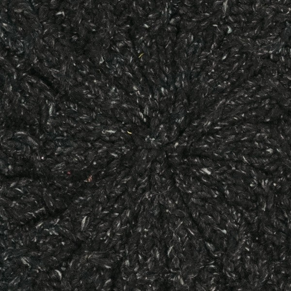 A close up of the fabric used for the winter beret, this is the black fabric