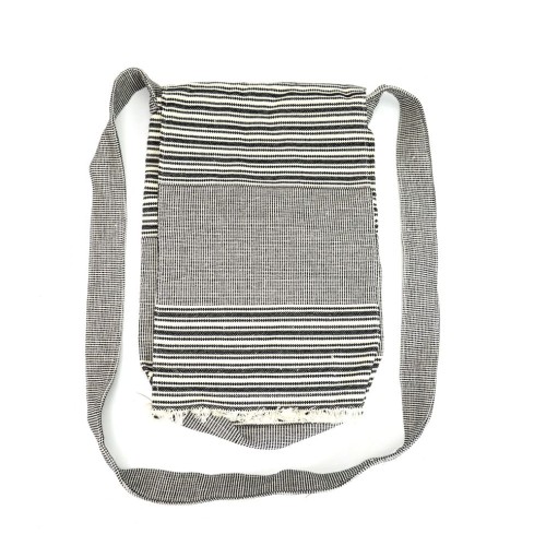 Grey and black stripped boundary bag