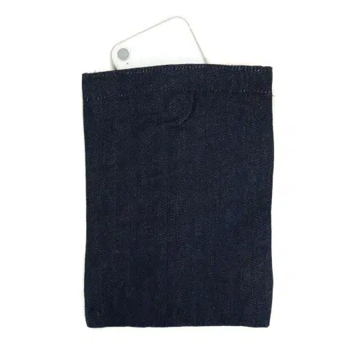 Blue denim pouch