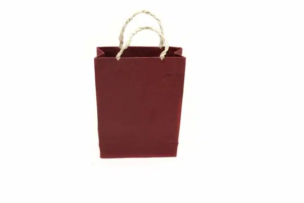 Small Dark Red paper Gift bag with handles
