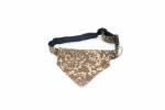 A small dog collar made out of kantha and denim, also comes with a kerchief