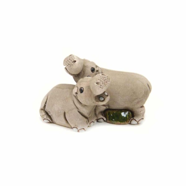 A close up of the hippo ceramic mini duos