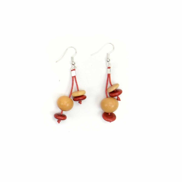 A picture of the white and red diamond slice earrings