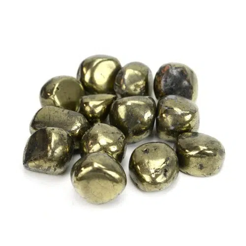 tumbled chalcopyrite, comes in a verity of different shapes and sizes