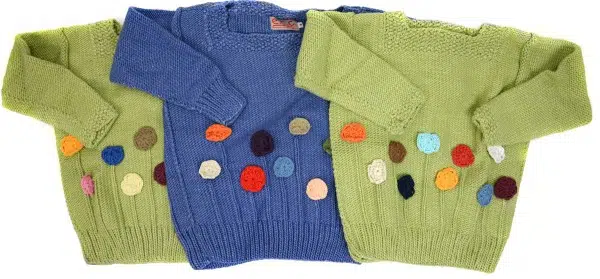 Cotton Knit Flower Sweaters (3pc)