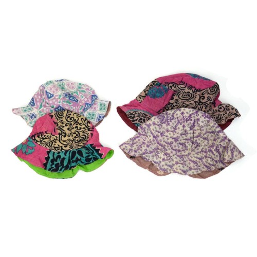 Small bucket hat for kids, comes in a bundle of four, also comes in different brightly colored fabric bundle 2