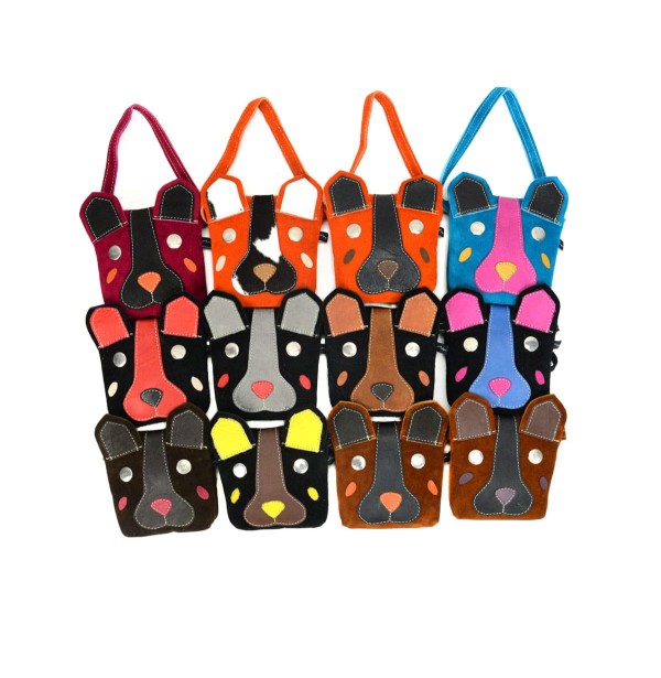 Leather dog purse in assorted colors