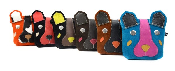 Leather dog purse in assorted colors