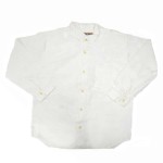 A white button down shirt, made out of cotton