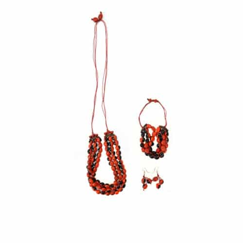 A picture of the snake skin set, this set includes necklace, bracelet, earrings.