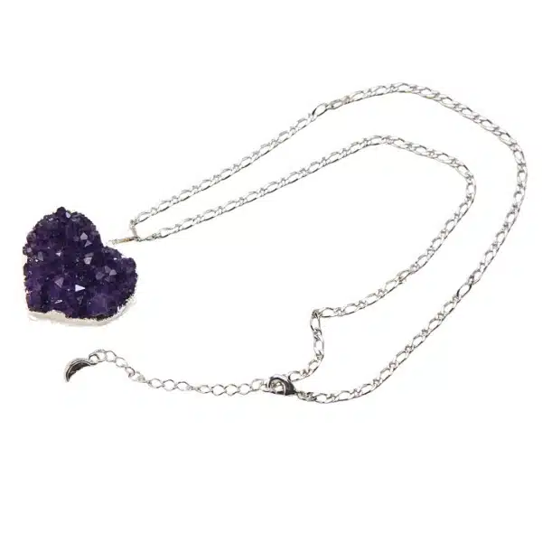 Druzy Amethyst Heart Necklace