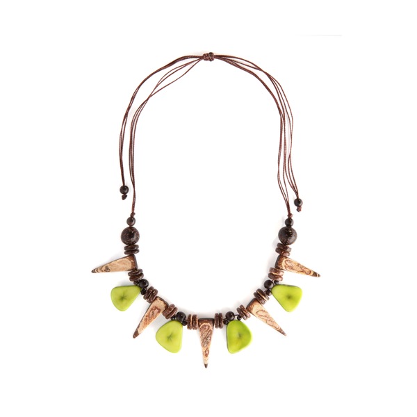 Coco Tooth & Tagua Slice Necklace