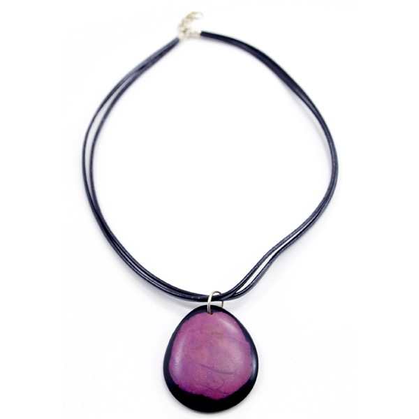 Dyed Tagua Circle Necklace