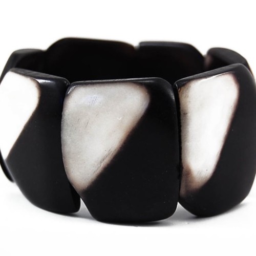 Black and White Plaque Bracelet