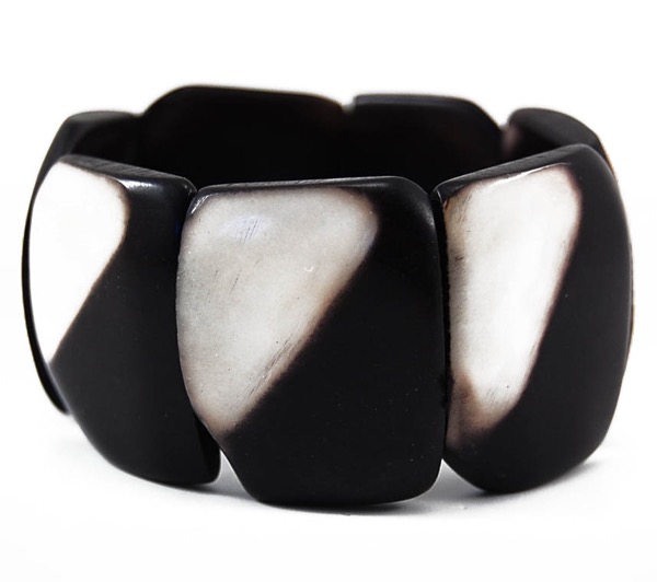 Black and White Plaque Bracelet