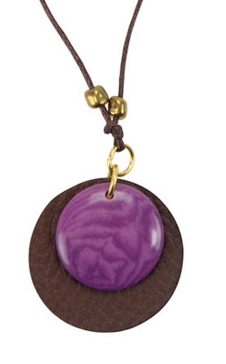 Tagua & Leather Circle Necklace