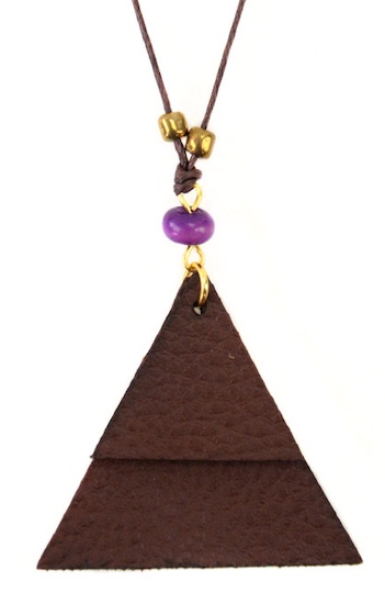 Tagua & Leather Triangle Necklace