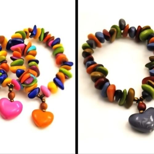 Tagua Suspended Heart Anklet Bracelet