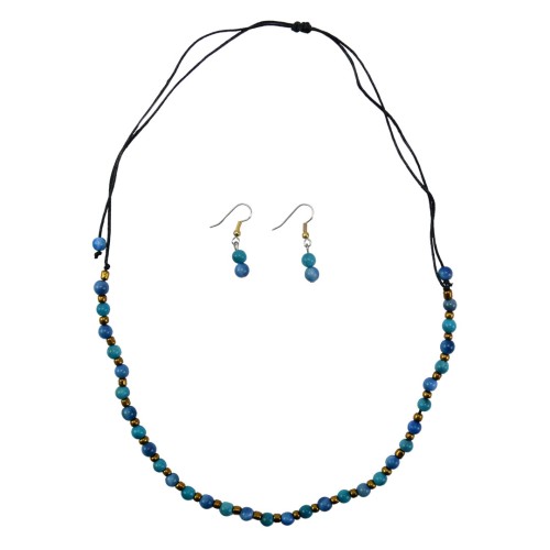 5mm Tagua Pearl Necklace Earring Set