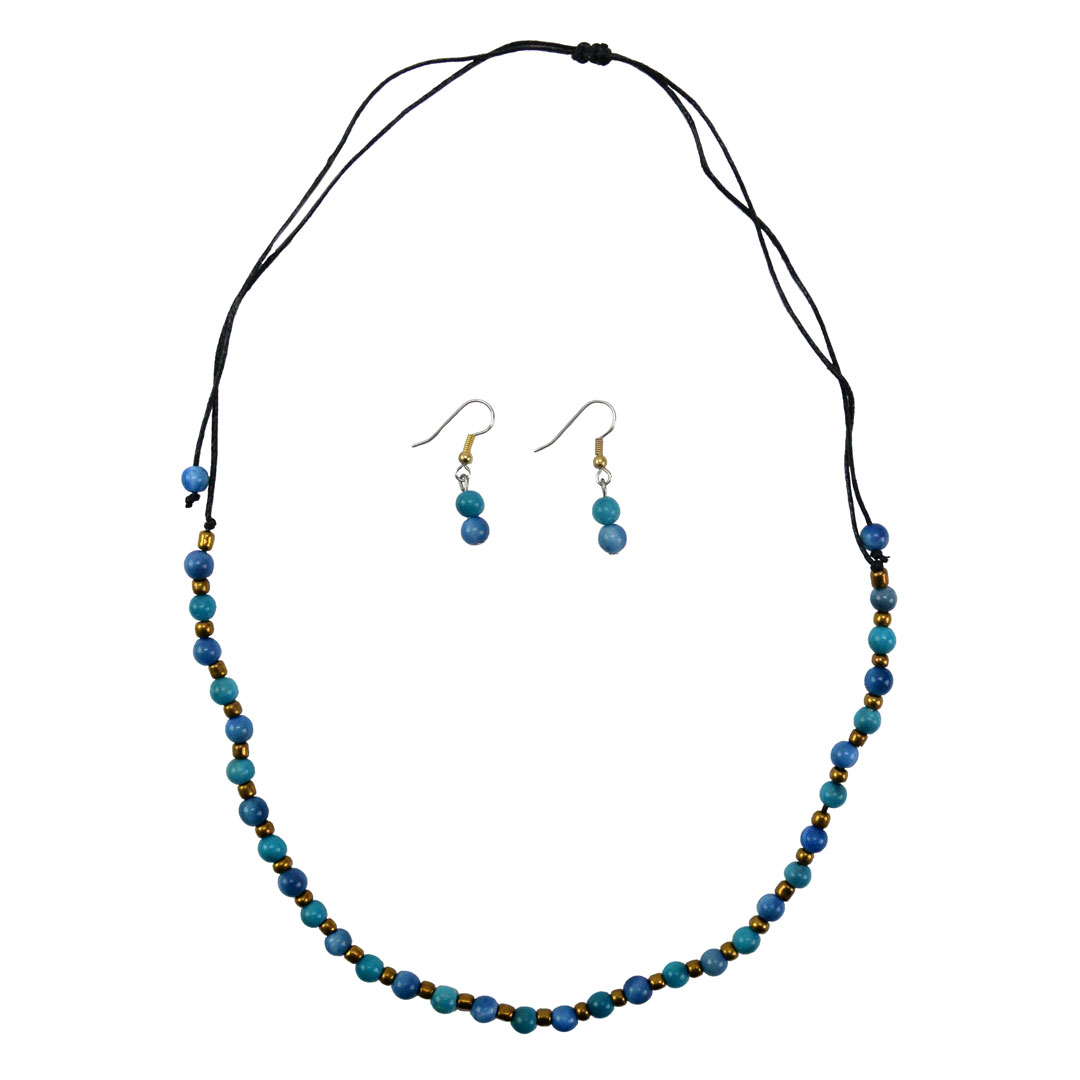 5mm Tagua Pearl Necklace Earring Set