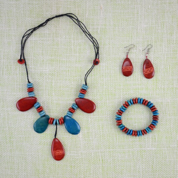 Tagua Inca Teardrop 3 pc Set