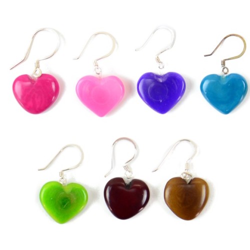 Tagua Heart Earrings