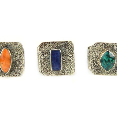 Hammered Stone Ring